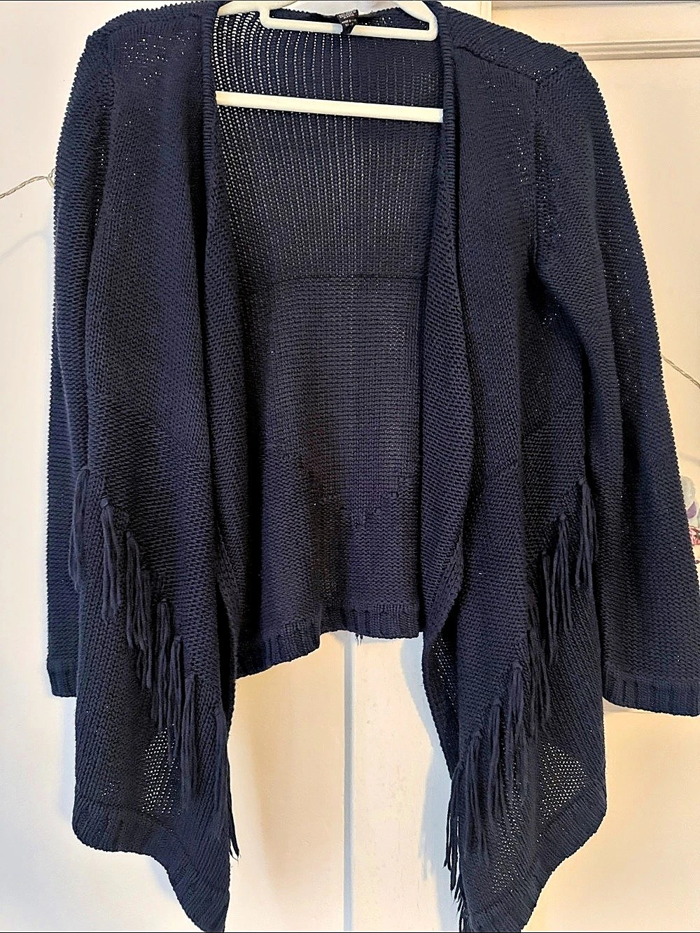 INC International Concepts navy blue knit cardigan